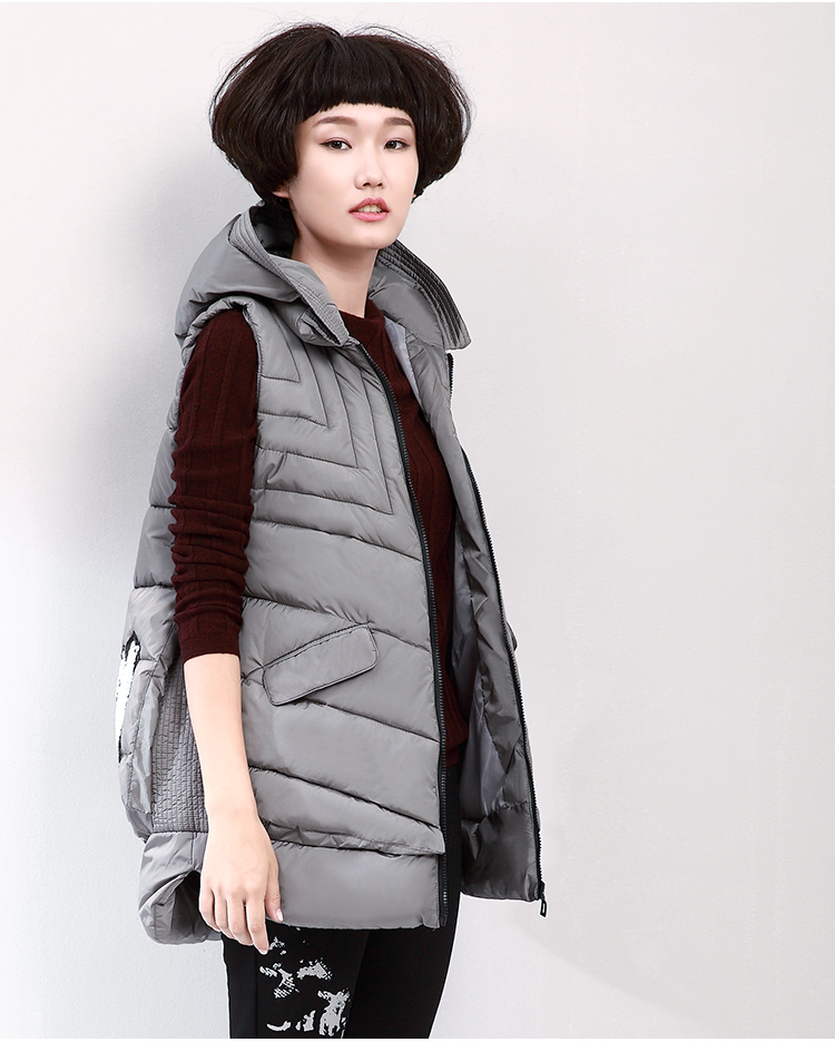 DKCHENPiN2015冬季新款连帽马甲女保暖棉马夹 黑 XL