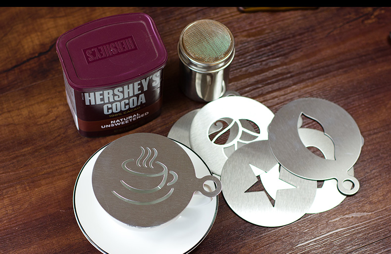 mongdio 花式拉花咖啡模具 不锈钢图案印花模板 胡子图案 1片