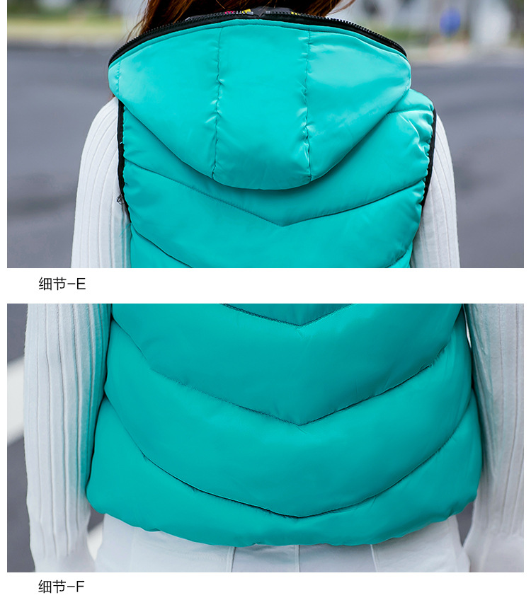 朵唯丽人 2015秋冬韩版新款时尚修身羽绒服连帽马甲女169 黑色A XL