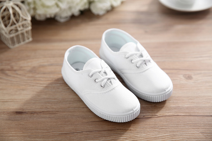 亲子鞋幼儿园小白鞋女童男童白球鞋儿童白布鞋学生帆布鞋白色童鞋运动