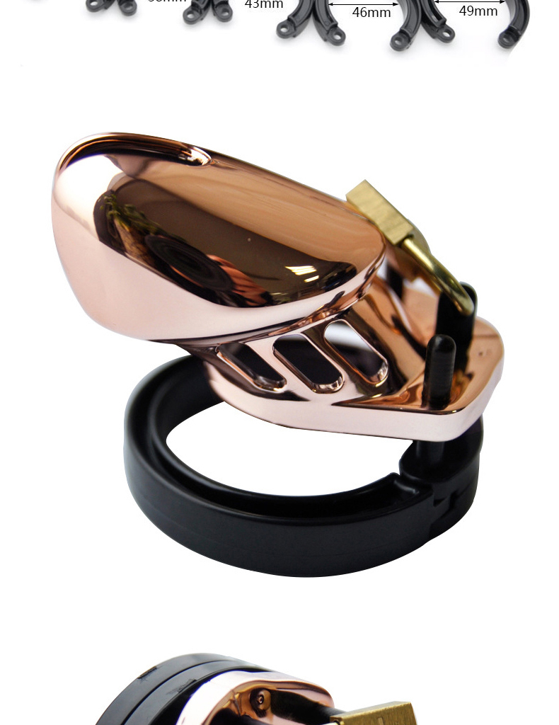 阴茎锁男用禁欲男士彩玫瑰金长短款cb尿道锁男贞锁调教长期穿戴玩具