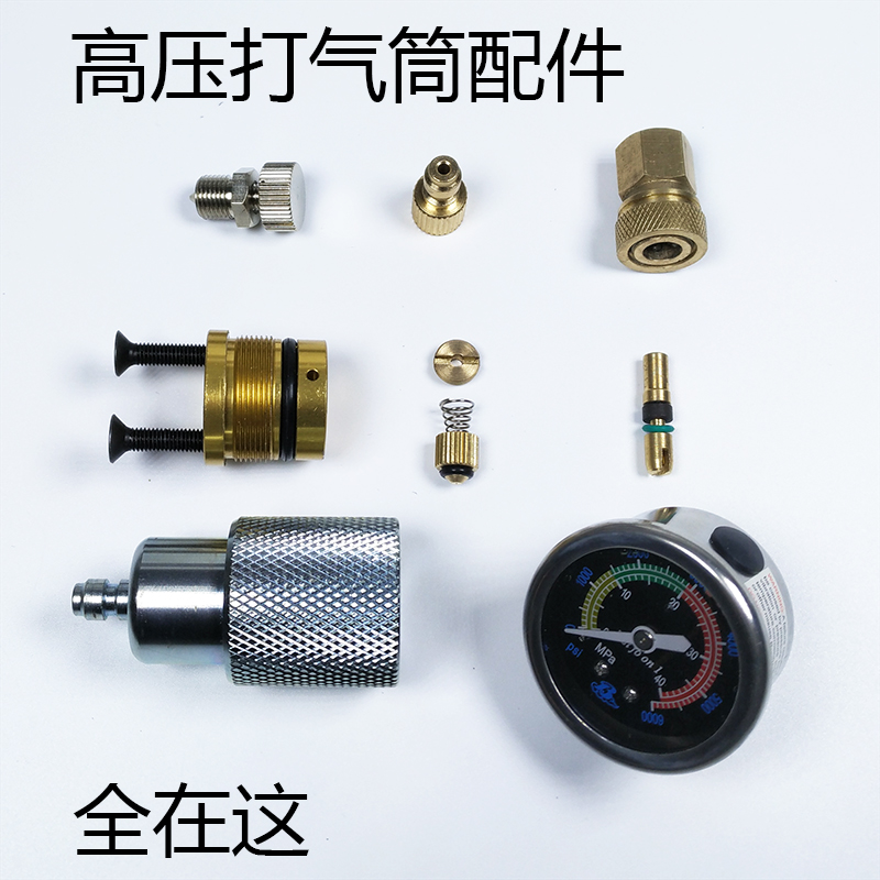 高压打气筒配件维修泄压螺丝测压表金钟罩单向阀 m10螺纹测压表油压大