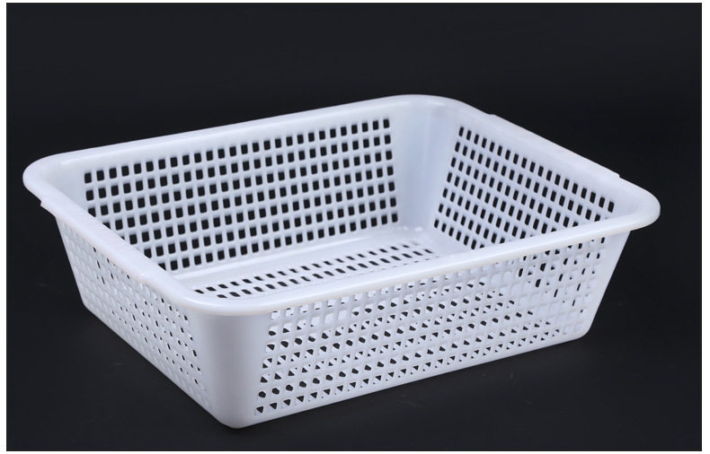 定做白色长方形篮塑料篮 筐密篮洗菜篮麻辣烫篮方框水果篮火锅篮耳筐