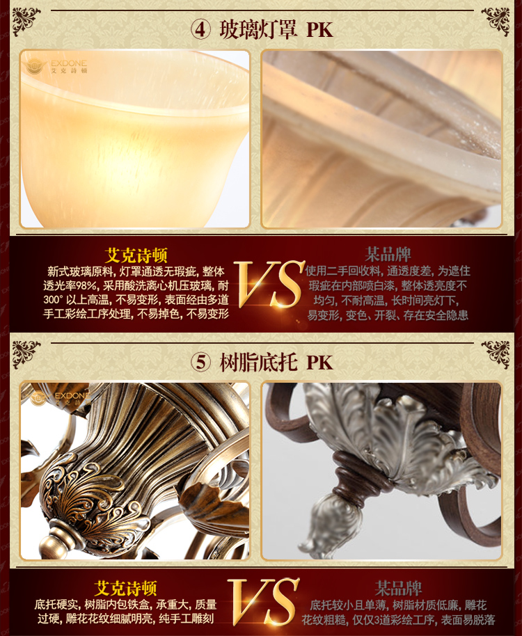 华艺灯饰 欧式吊灯 客厅餐厅卧室书房简约铁艺灯具 艾克诗顿 CH0026 8头