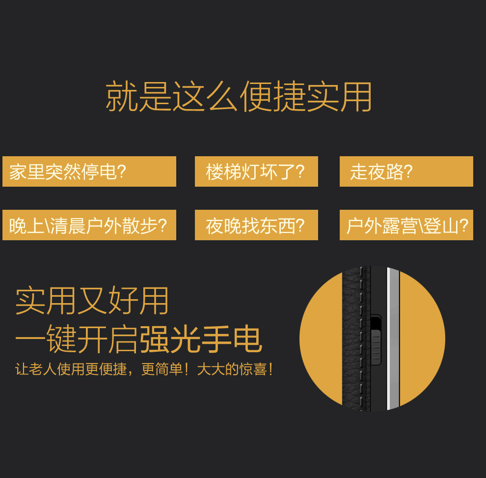 易丰（Ephone）E99- 电信2G老人手机 黑色