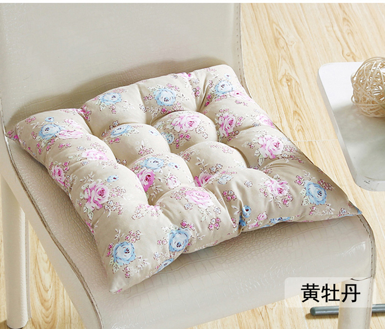 
                                        爱畅享家纺 办公电脑椅垫 印花磨毛坐垫 花粉世家 40*40CM                