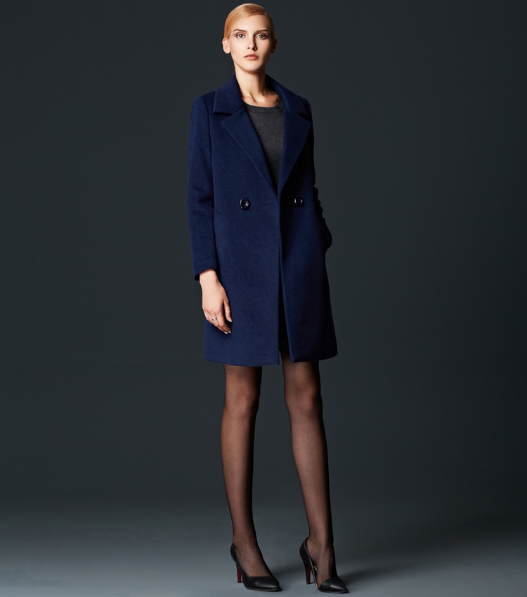 
                                                            瑞比卡毛呢大衣外套女 大码中长款羊毛呢子大衣外套 毛呢大衣女 紫色 XXL                