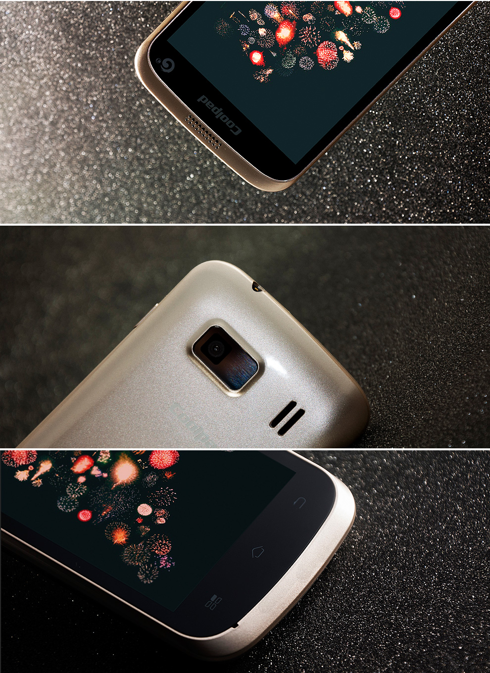 酷派 8076D 移动3G 智能 手机 （512M ROM） 淡雅金