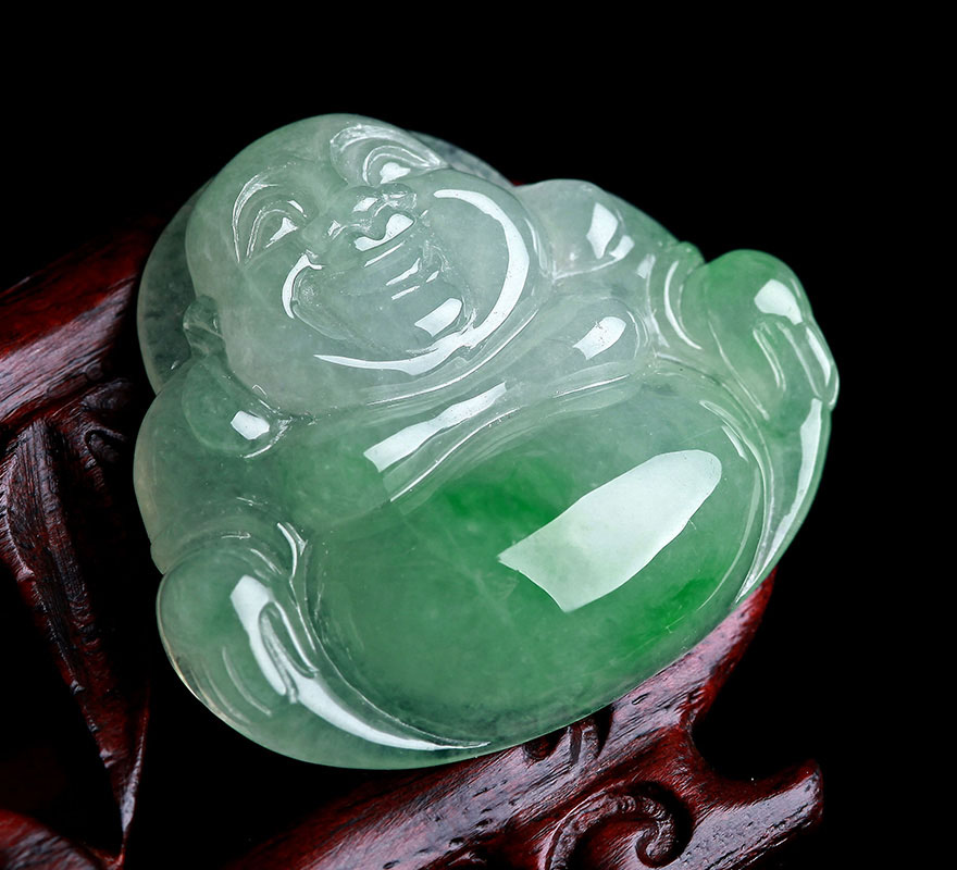 誉满堂珠宝 冰糯种飘绿花佛公 8.7g【图片 价格 品牌 报价】-京东