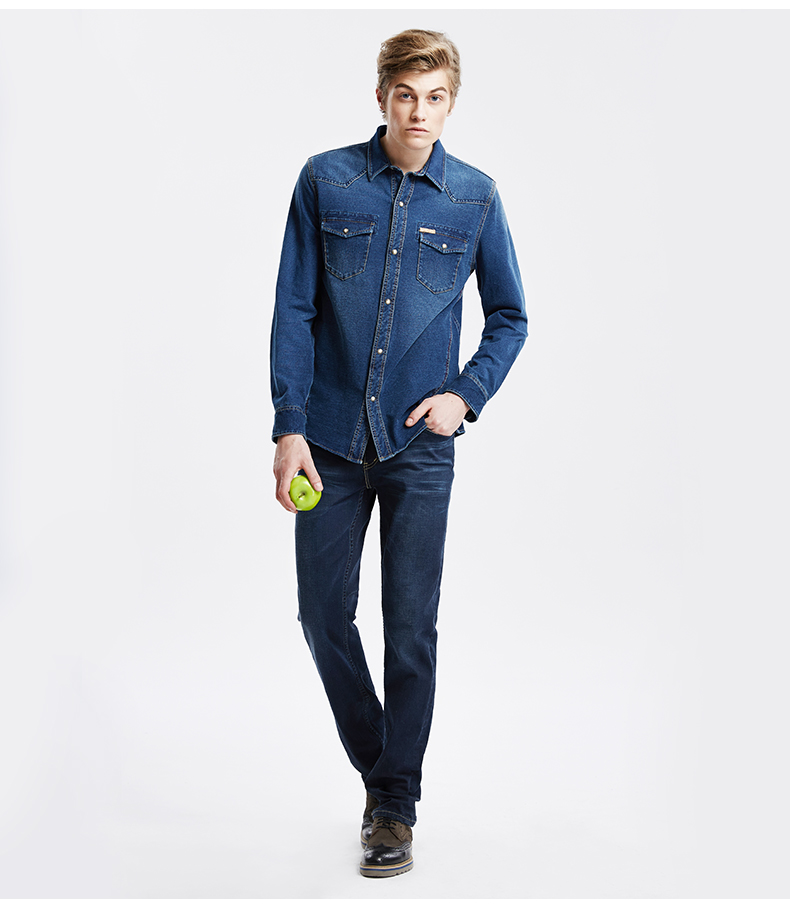 texwood苹果牛仔裤男秋季新款 弹力直筒青少年牛仔裤运动9020328a 32