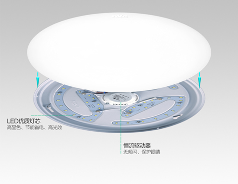 雷士照明led圆形吸顶灯具卧室餐厅玄关阳台厨卫门厅灯阳台灯走廊过道书房儿童房灯饰面包灯 圆梦 10W 正白光 直径270 mm