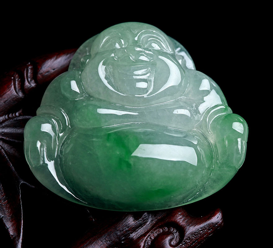 誉满堂珠宝 冰糯种飘绿花佛公 8.7g【图片 价格 品牌 报价】-京东