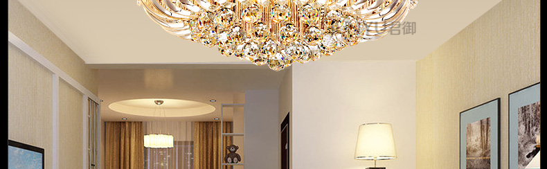 
                                        科美家 客厅灯 圆形水晶灯卧室灯led吸顶灯现代简约灯具2200 直径50cm无极调光10-15平 卧室                