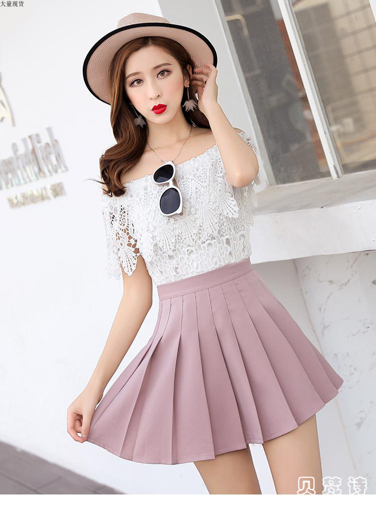 贝梵诗半身裙女生夏天2019新款短裙韩版高腰软妹裤衩裙学院风少女初中