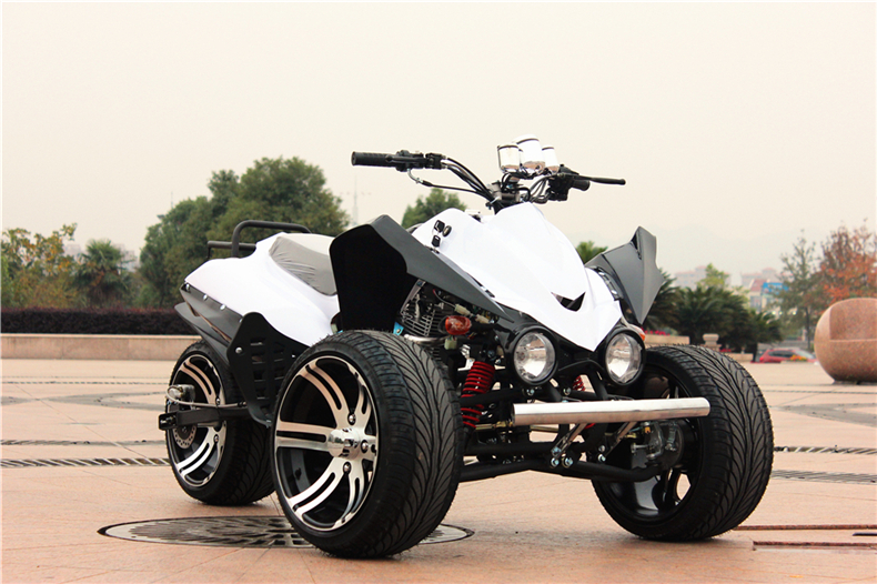 豪华atv倒三轮沙滩车公路跑车宽胎铝轮个性摩托偏三轮150cc进口大川崎