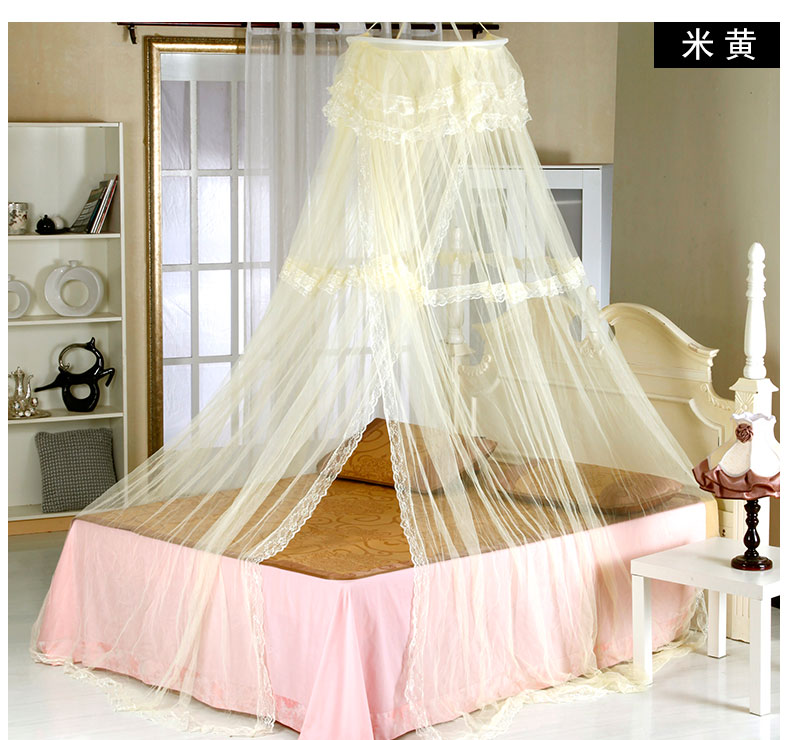 美兰丝琪家纺 蚊帐夏 圆顶吊顶式蚊帐D-1118 粉红色  1.5m/1.8m床通用