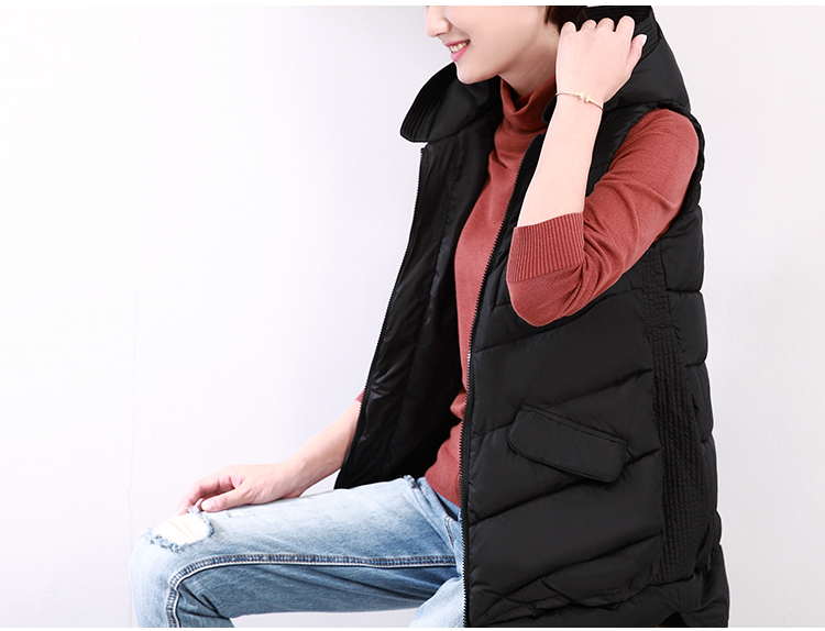 DKCHENPiN2015冬季新款连帽马甲女保暖棉马夹 黑 XL