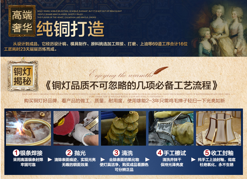 雄能美式吸顶灯全铜吊灯客厅灯乡村田园卧室吸顶灯具北欧餐厅灯饰 8头直径85cm