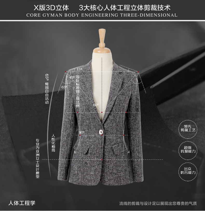 伊木子春装小西服女韩版修身女士亚麻休闲长袖小西装女外套AH9017 灰色小西装 L