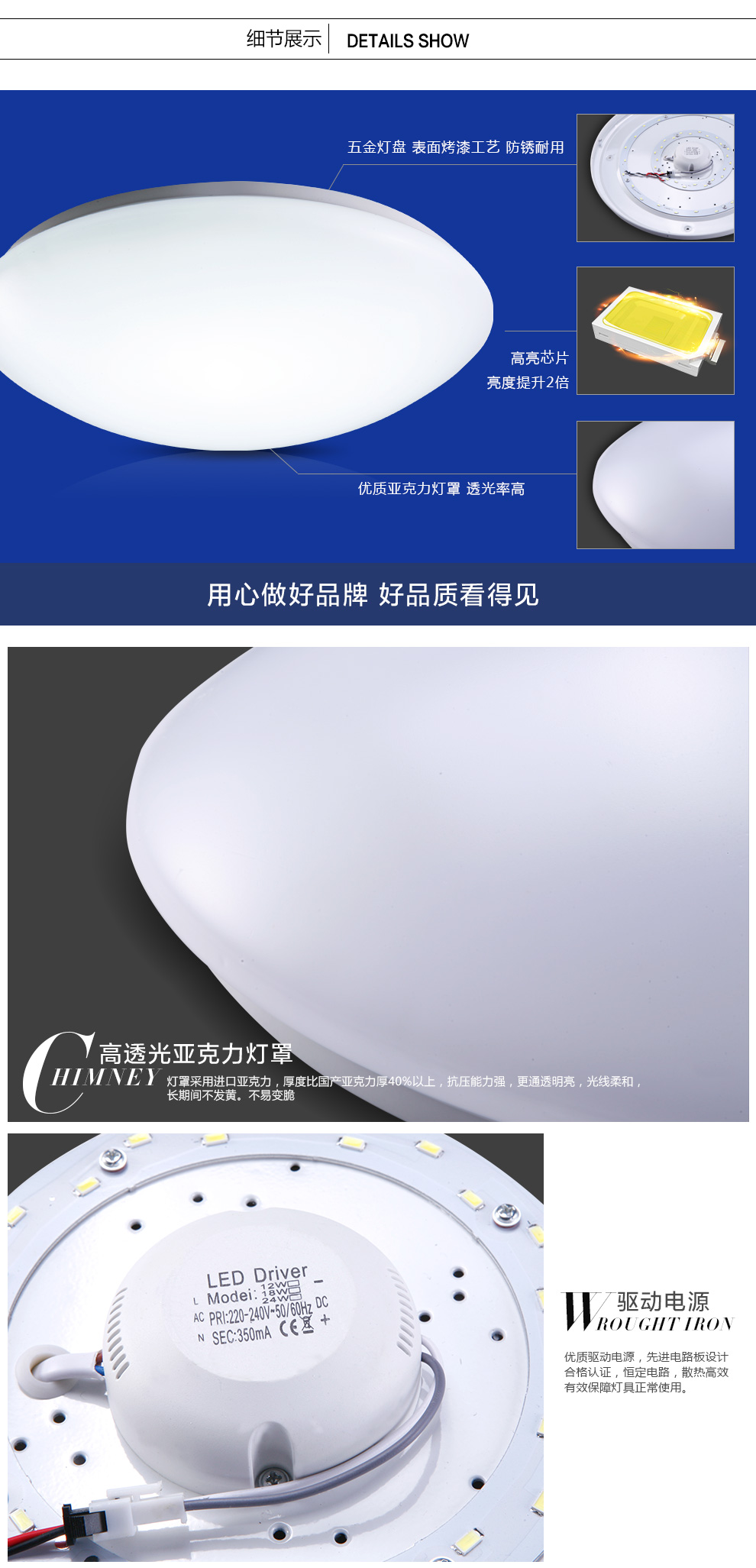 
                                        V-POWER LED吸顶灯 现代简约纯白卧厨卫阳台吸顶灯MB5004 12W                