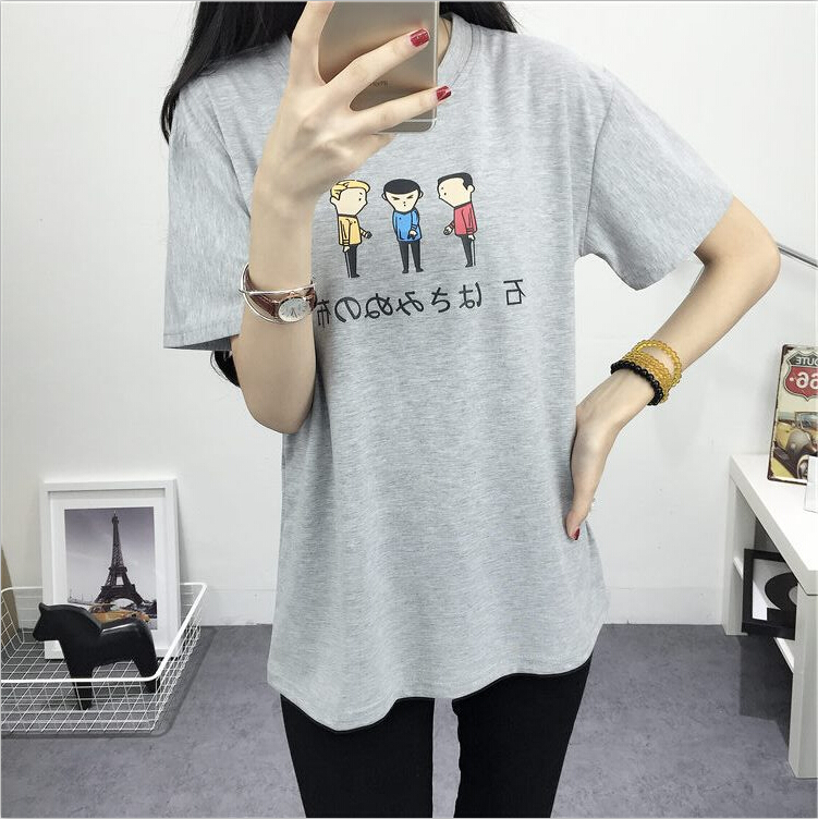 奈诗寇2016剪刀石头布印花短袖t恤女6014 白色 xl