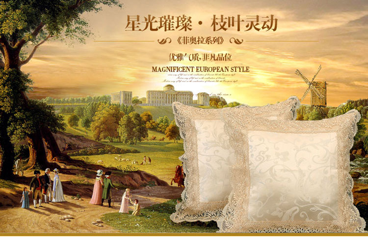 
                                        月和家思 欧式布艺沙发靠枕 靠垫抱枕办公室腰靠垫大靠背套不含芯 菲奥拉 50*50cm靠垫 含芯                