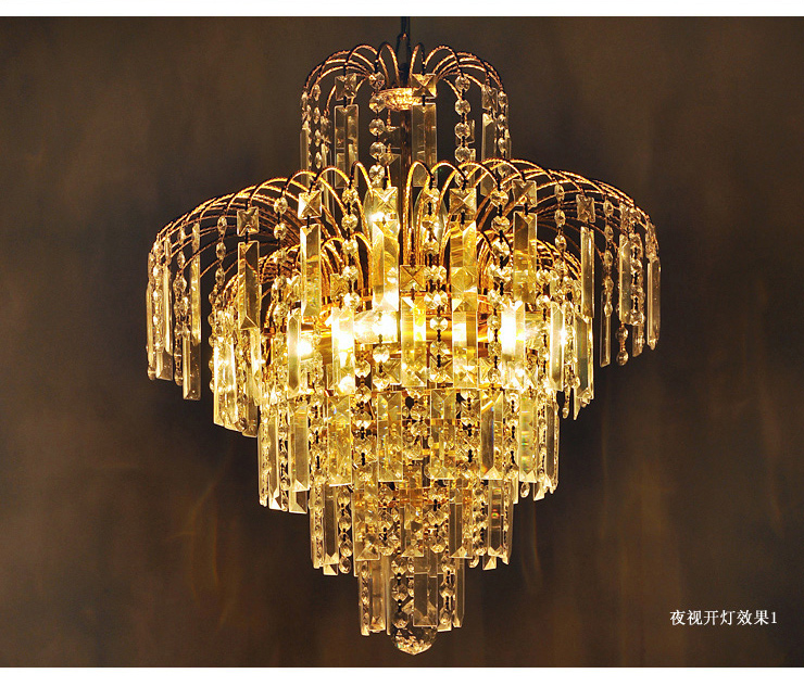 蒙特丽 金黄色水晶吸顶灯5052-420 大型豪华客厅灯卧室灯餐厅灯具 金树银花(B) 420mm