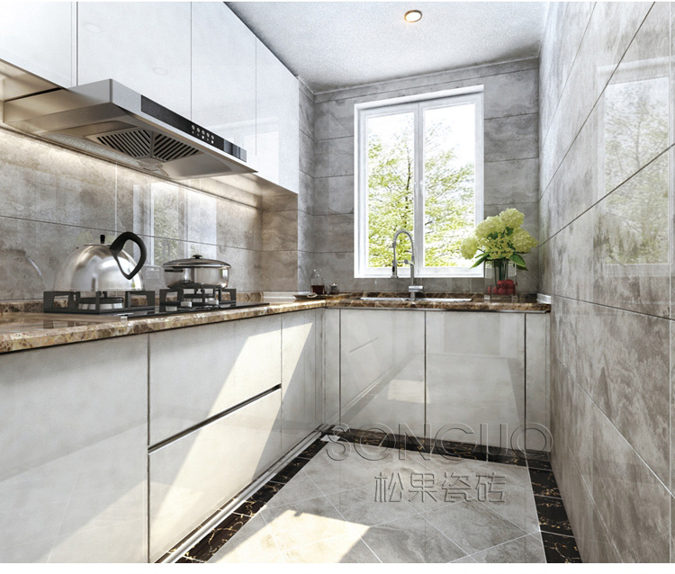 松果瓷砖灰色北欧loft工业风瓷砖现代简约客厅地砖卫生间厨房墙砖