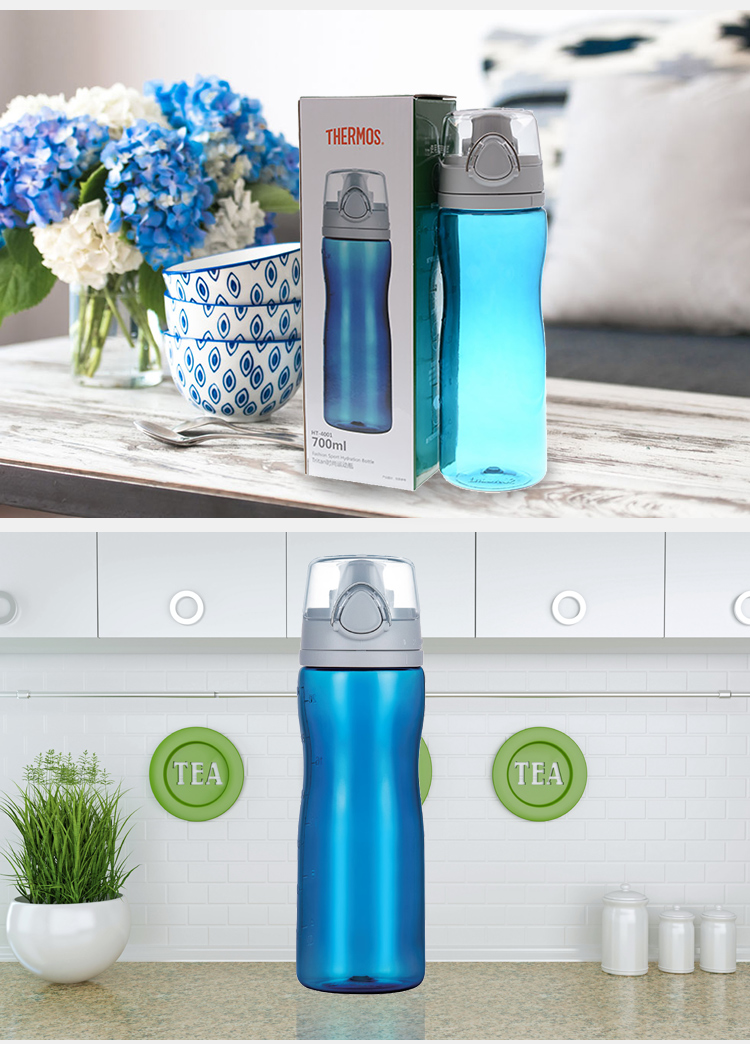 thermos膳魔师随手杯塑料水杯700ml户外运动水壶ht-4001 bl