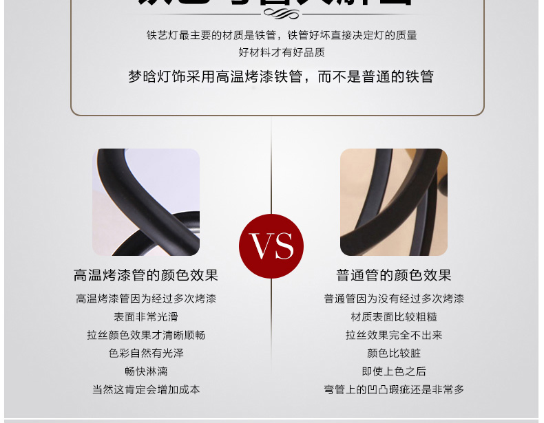 梦晗吊灯欧美式乡村现代简约铁艺客厅卧室灯餐厅灯具灯饰2012 3头米黄色灯罩