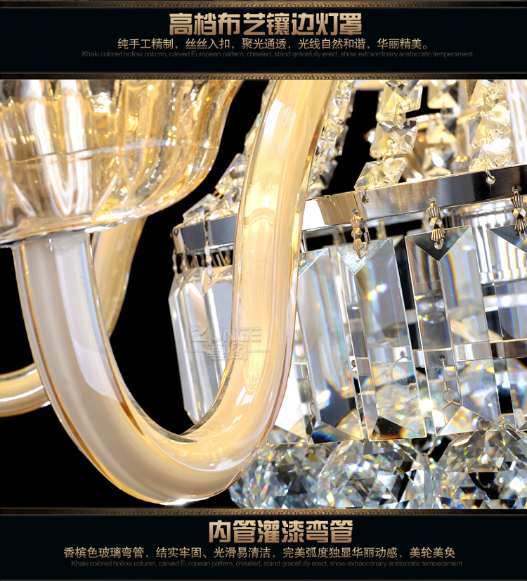 
                                        尊阁欧式原创水晶灯LED水晶吸顶灯148客厅灯卧室灯圆形灯具灯饰 标准版 5头                