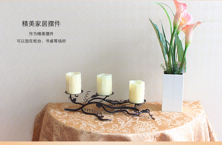 家印象连理枝烛台 简约欧式烛台 复古烛台 客厅餐厅咖啡厅摆件 铁质烛台  电子蜡烛烛台