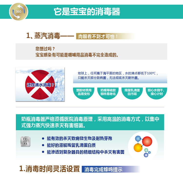
                                        【京东超市】贝立安（Brillante）暖奶消毒器6合1多功能蒸气奶瓶消毒锅暖奶器消毒机温奶器液晶显示                
