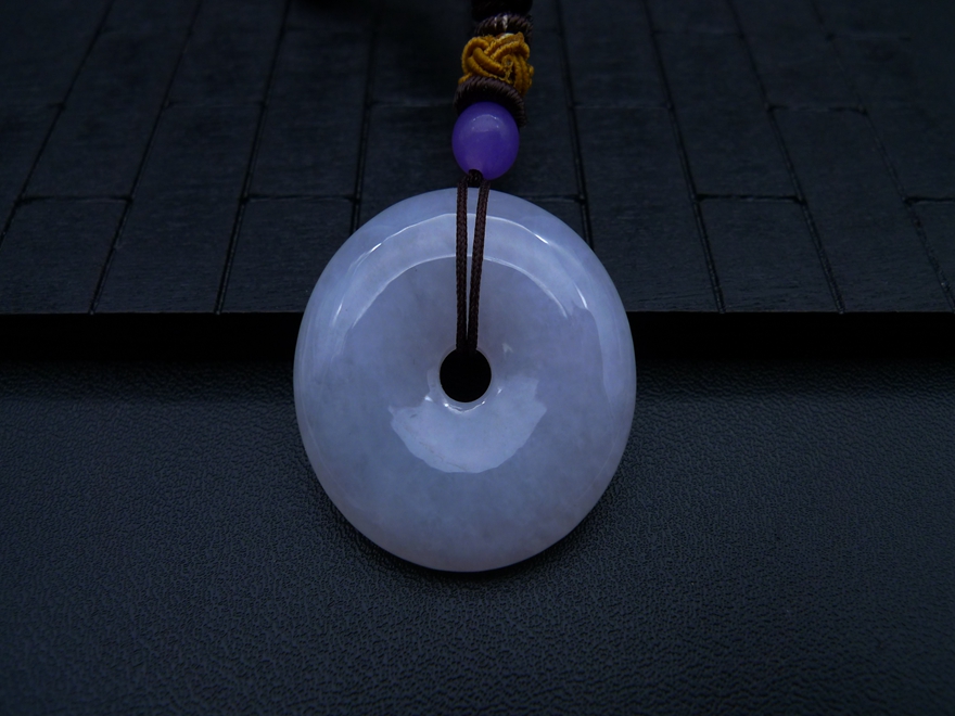 玉聚福珠宝-翡翠平安扣吊坠12.76g