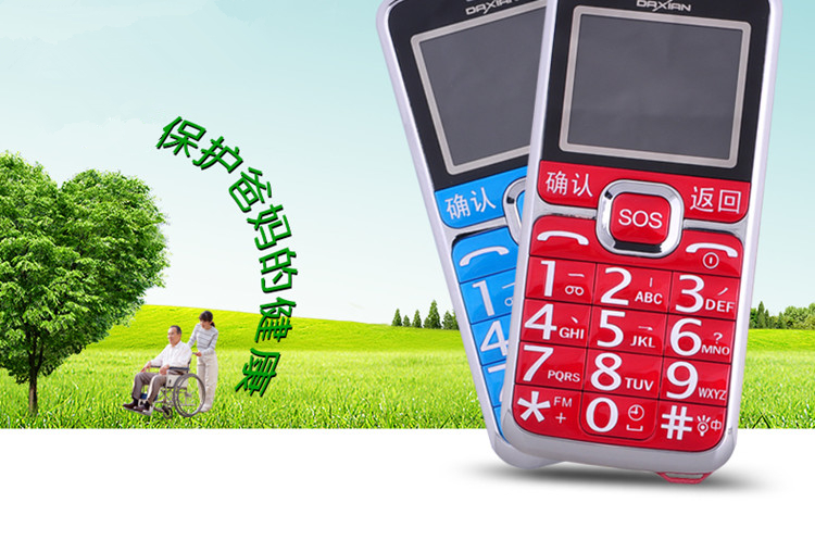 大显（DaXian） DX800 移动/联通2G直板老人手机 红色