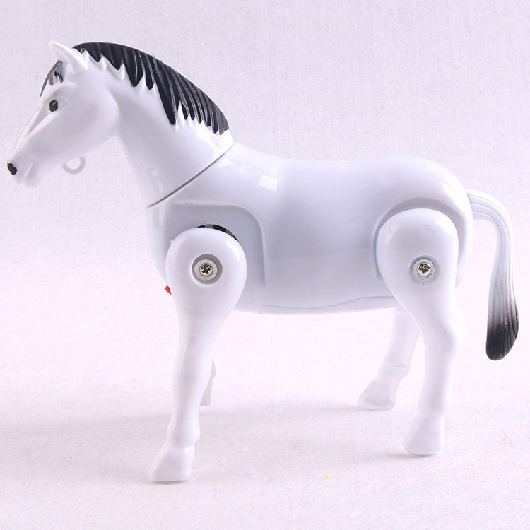 创意电动旋转小马仿真儿童玩具16岁会走磨盘马颜色随机加2节5号电池
