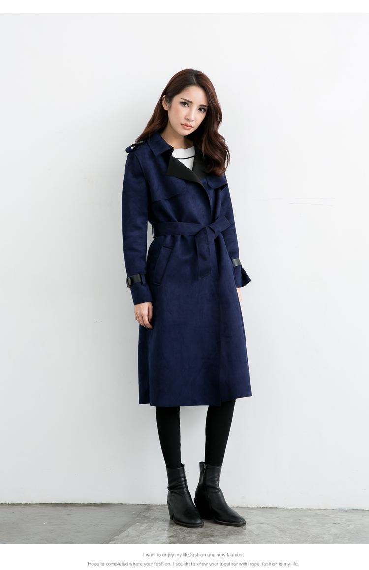 
                                        薇女子 2016秋季新款女装韩版女士长款大码显瘦外套宽松时尚风衣 女C1047 红 色 M                