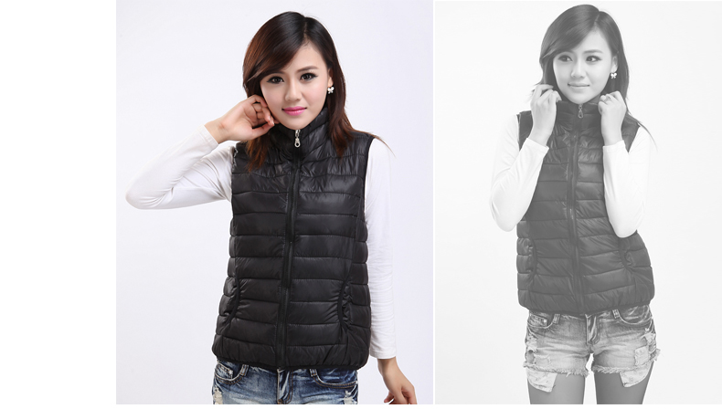 伊依谷韩版羽绒棉马甲女秋冬短款马甲外套T2 黑色 5XL