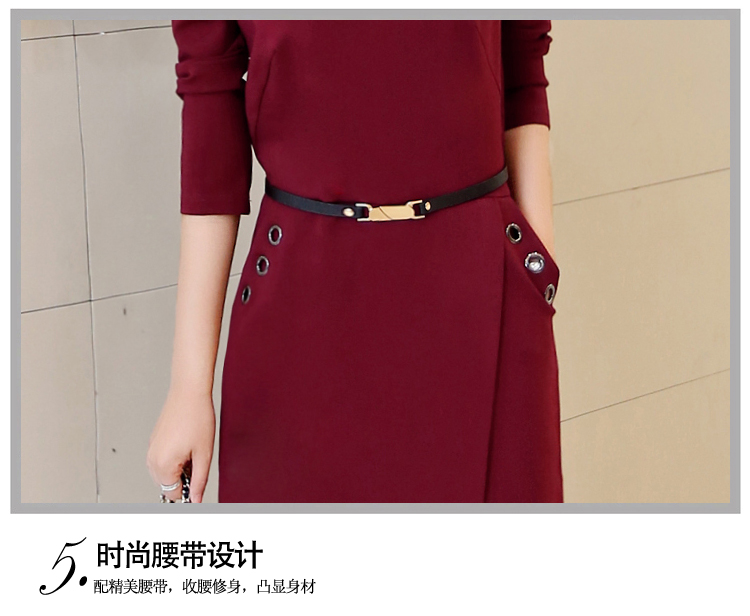 好伊坞 雪纺连衣裙女夏2016新款韩版修身印花裙子中长款683 藏青色 M
