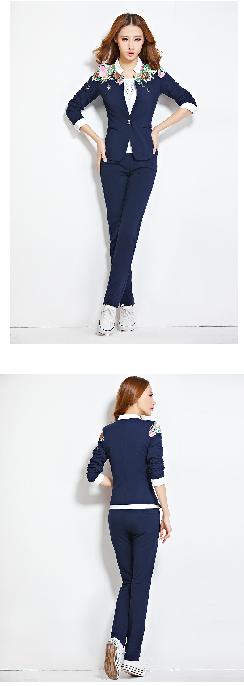 衣品辰（Epcen）2016春季新款卫衣小西服三件套NRJ404 粉红色 L