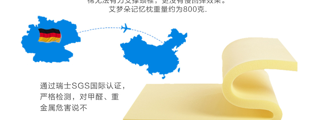 梦忆枕头 记忆枕颈椎枕头太空棉进口枕芯 温感零压枕-紫色