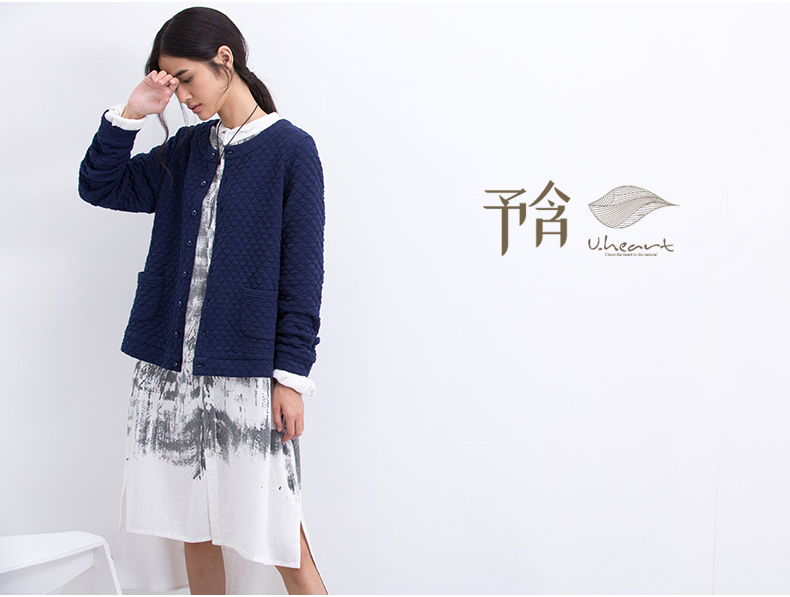 予含短款夹棉外套2016春新原创棉麻百搭长袖开衫上衣大码女装胖MM 酒红 M