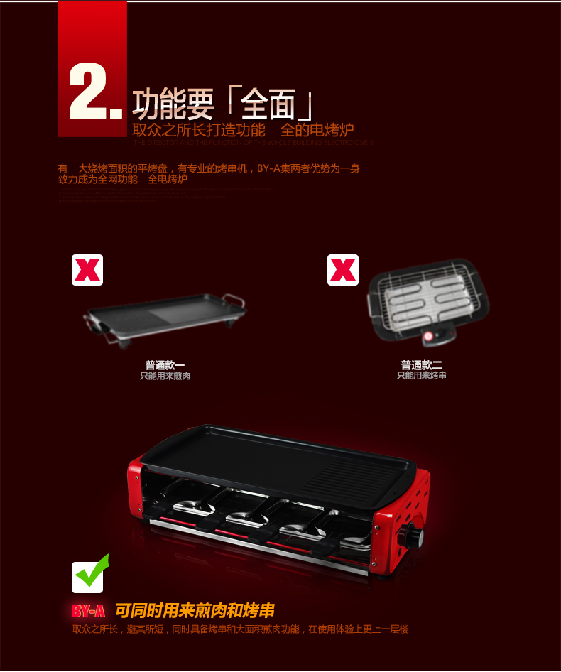 
                                        比亚韩式电烧烤炉 家用无烟智能温控电热煎烤盘 多功能商用铁板烧不粘电烤架 大号                