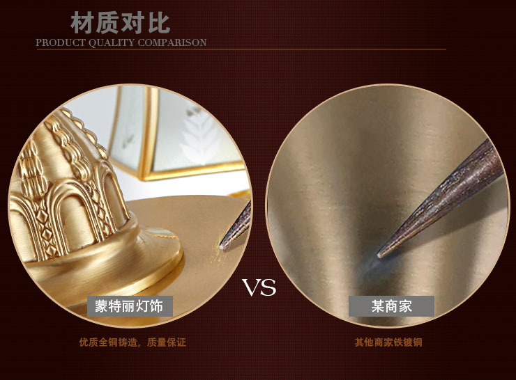 蒙特丽 客餐厅卧室吊灯TT99 美式乡村全铜灯具(B) 3头(66*40)cm