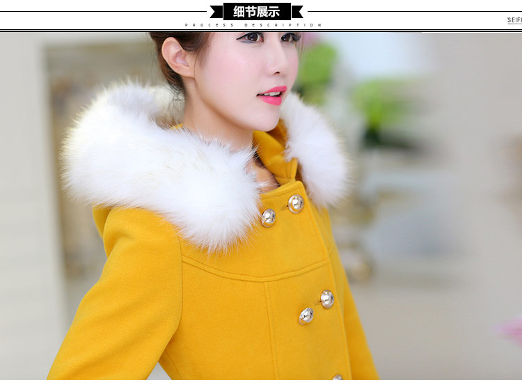 芙芯媛2015秋冬装新款韩版小香风修身短款毛呢短外套女8728 红色 XL