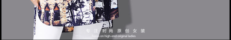 西悦2016夏装新款欧美印花中长款雪纺衬衫 女短袖薄开衫 XY915 长袖-欧美印花. M