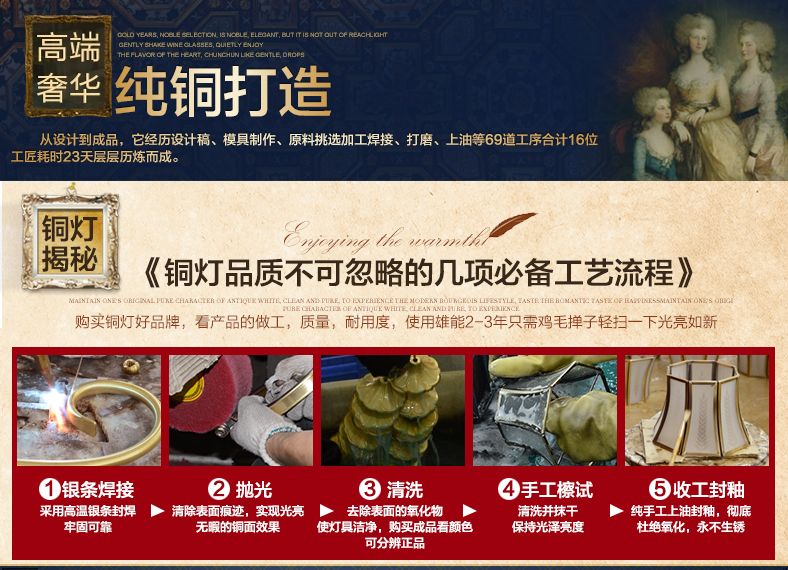 
                                        雄能全铜LED吸顶灯欧式简约阳台过道灯复古玄关灯书房卧室吸顶灯饰 直径36cm                