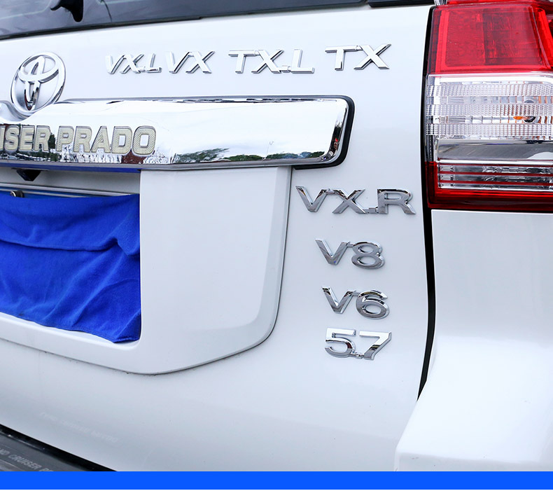 兰德酷路泽后备箱车标排量贴标vx标v6v8字母车标尾门标志普拉多装饰贴