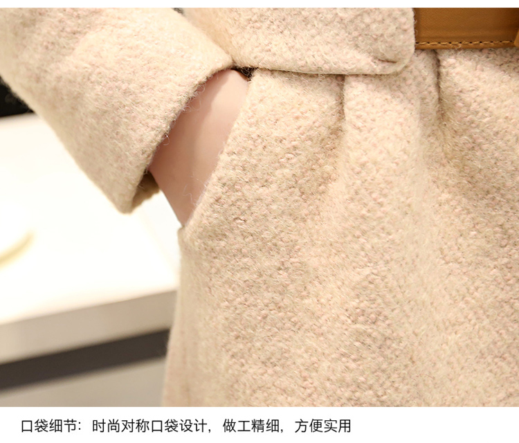 伊墨瑟 2016毛呢外套女中长款韩版秋冬大衣女外套女 米兰 2XL