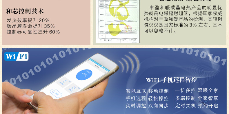 
                                        丰盈和暖碳晶电热坐垫 韩国远红外加热座垫 办公椅垫速热取暖垫 可调温节能加热垫45*45 棕色                